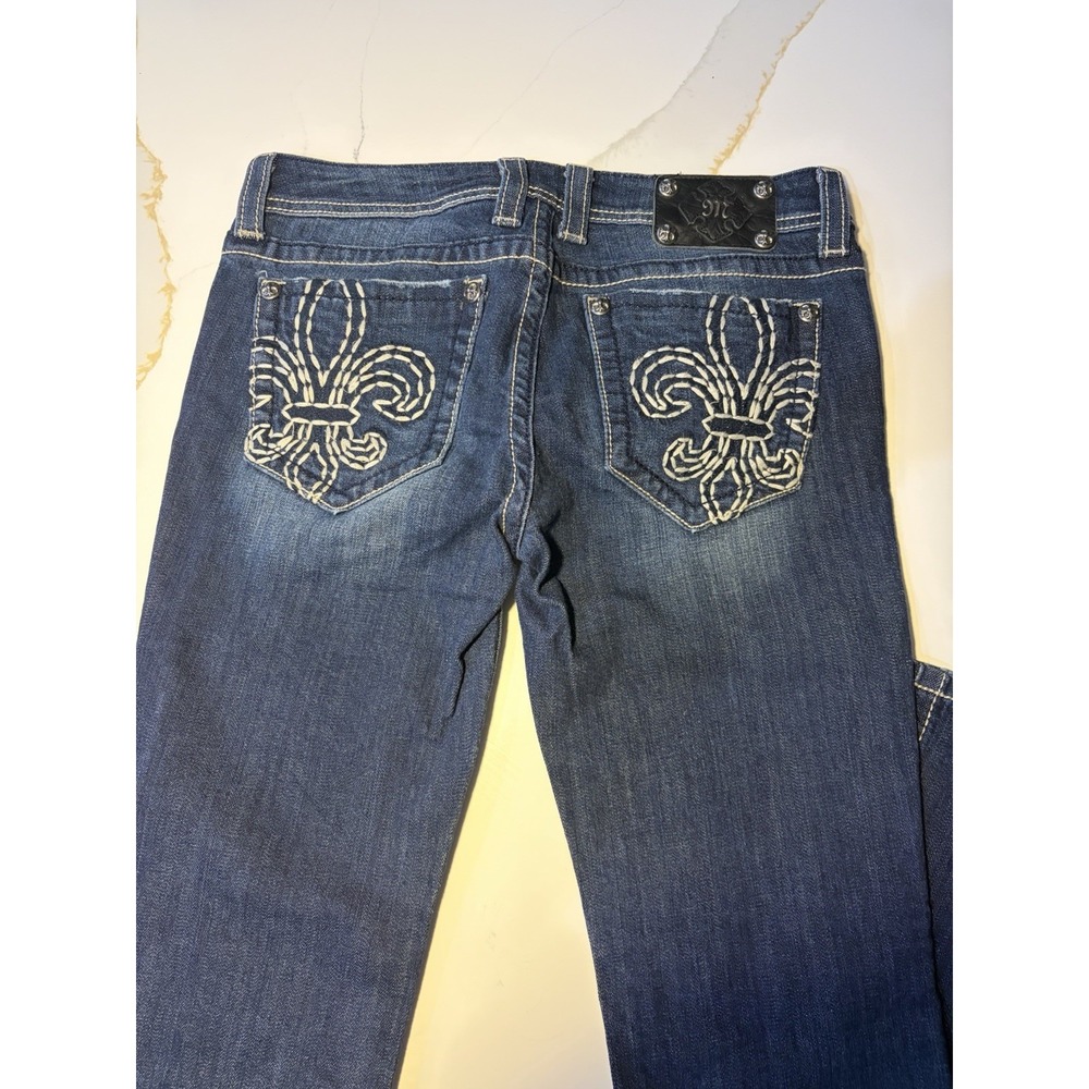 Miss Me Women's Size 30 Dark Wash Bootcut Jeans Fleur De Lis Y2K